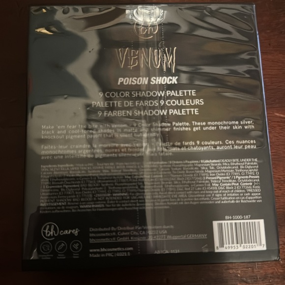 Bh Cosmetics Venom 9 Color Shadow Palette New Sealed Poison Shock - Picture 4 of 7